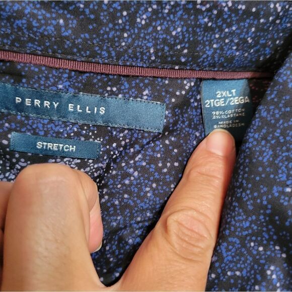 Perry Ellis men's Button Down Multicolor Shirt Sz 2XLT - Picture 4 of 6